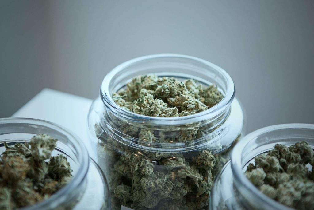 jar of cannabis bud