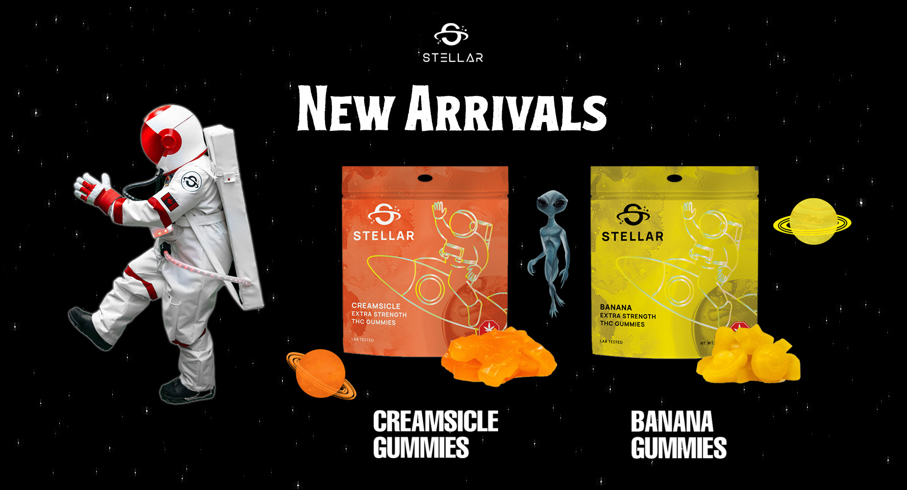 new arrival stellar edibles banner